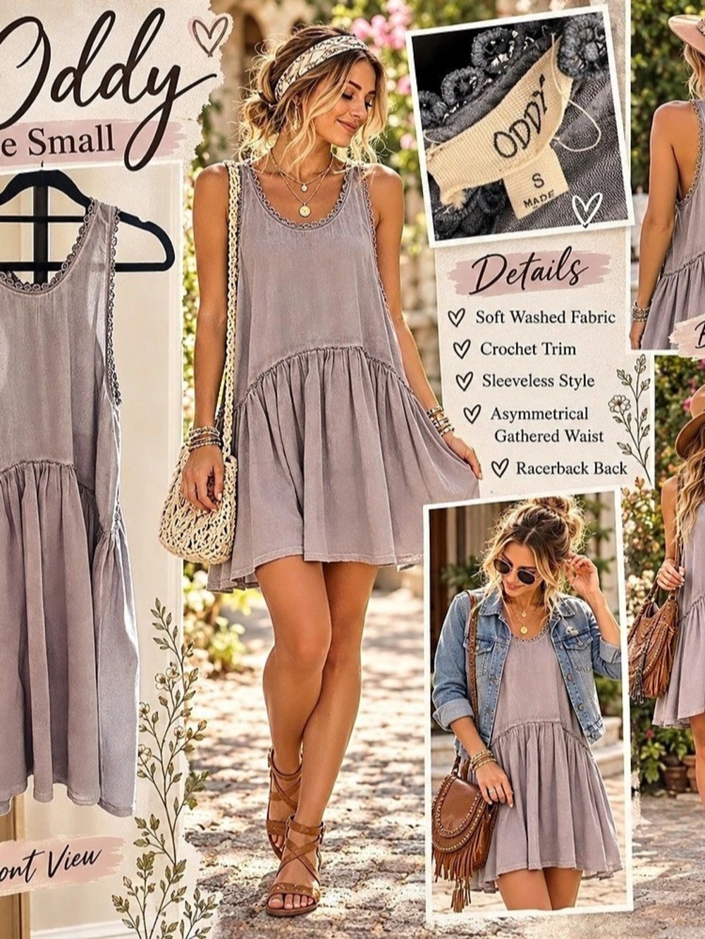 Oddy Mini Sleeveless Dress in Purple Size Small Like New